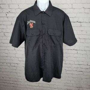 Jim Beam Black Dickies Flex Embroidered Logos Button Up Shirt Large L